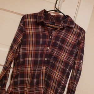 Plaid Gap Top
